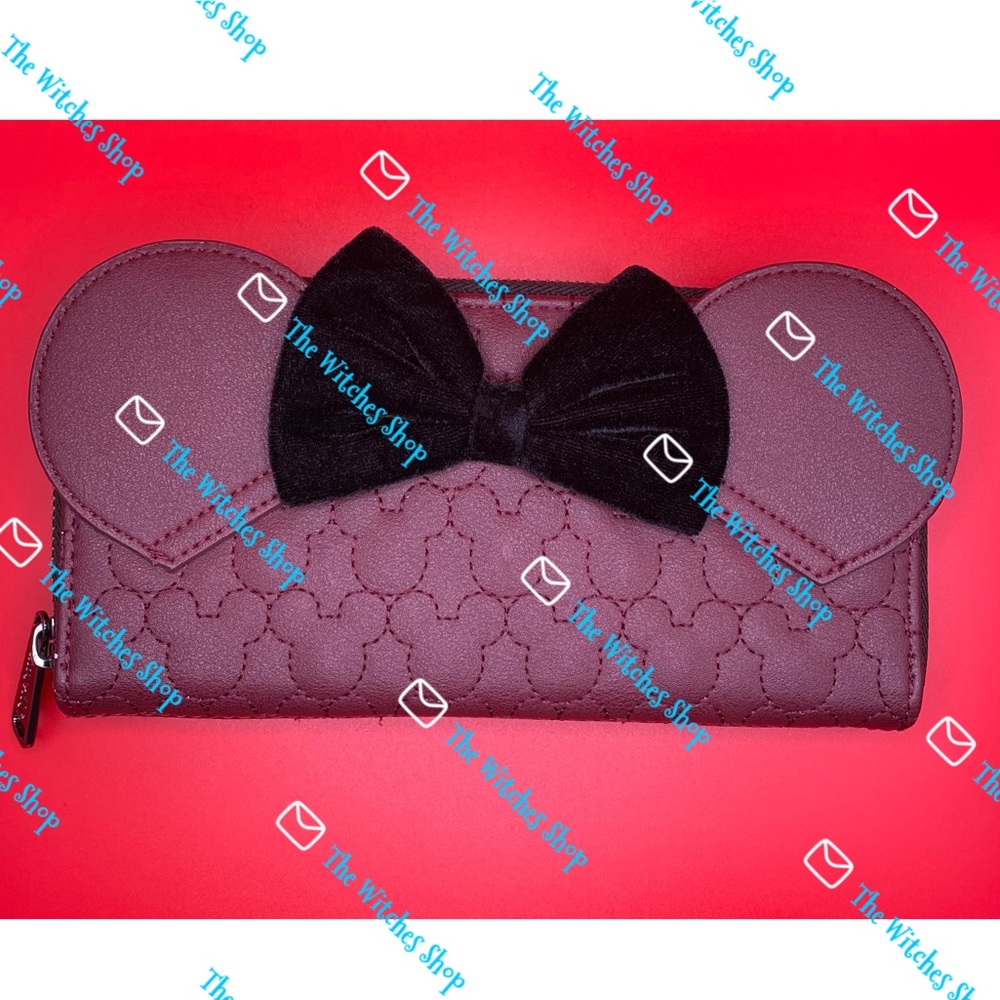 Burgundy, wallet, Loungefly/Disney Minnie mouse wallet